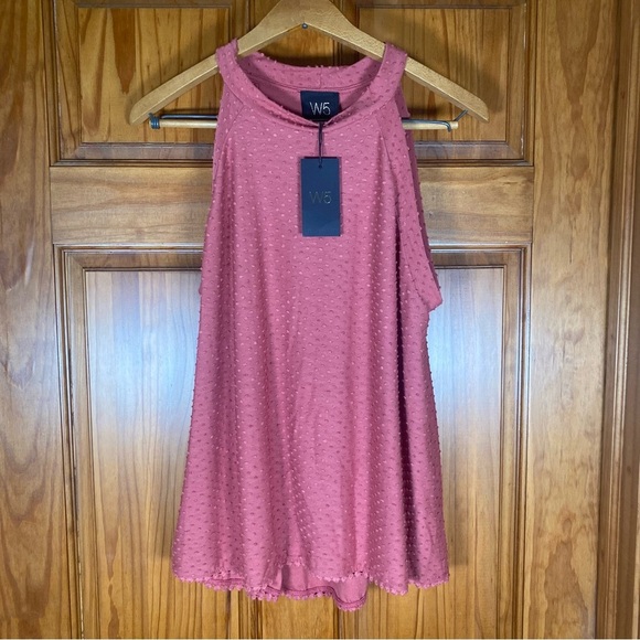 NWT W5 Women’s High Neck Sleeveless Tank Blouse in Mauve - Picture 1 of 5